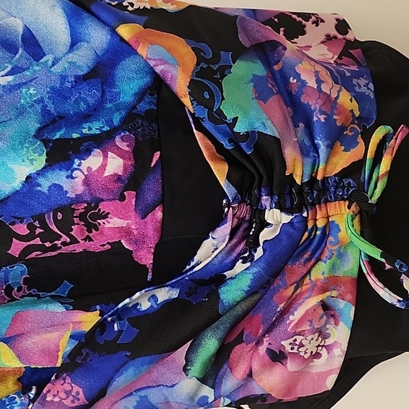 Longitude Coastal Rose Trip Front Ruched Sash Swim one-piece Size 8 - Picture 9 of 14